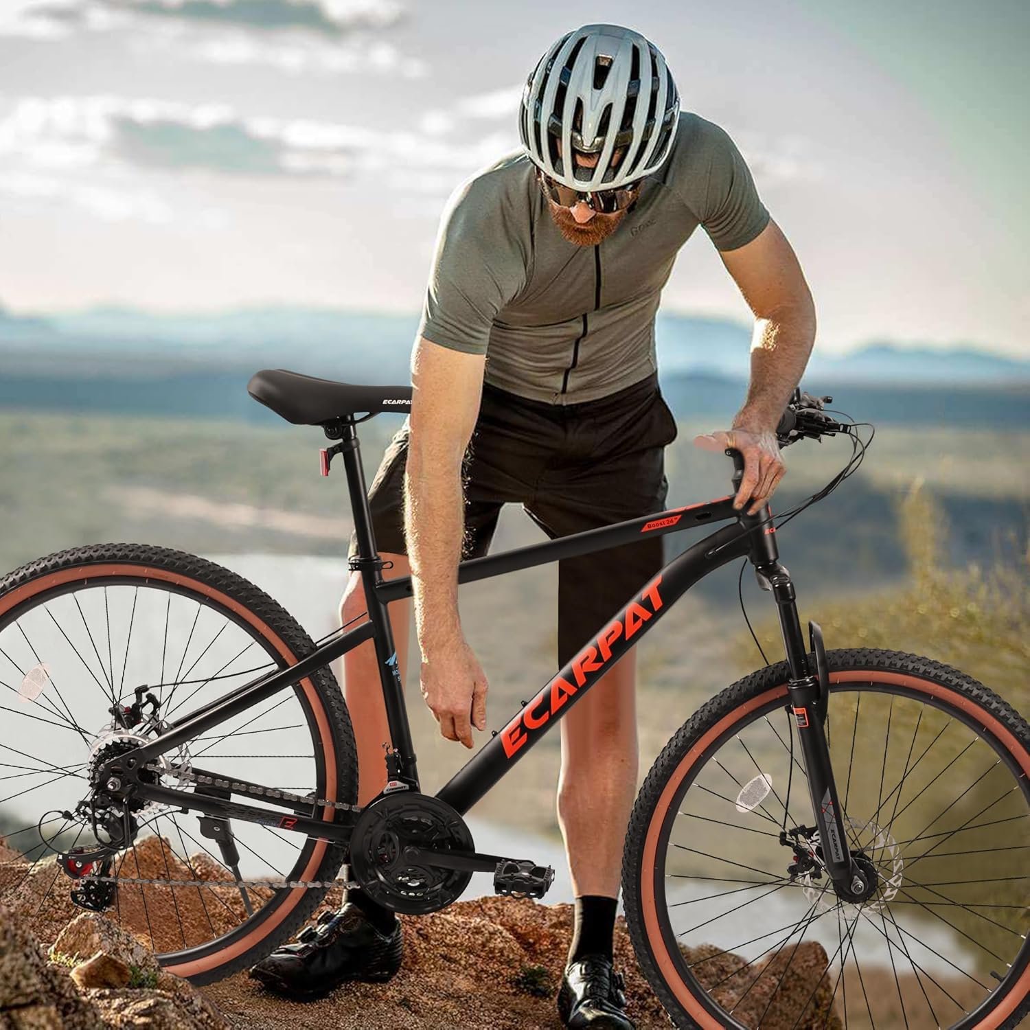 Ambifirer Mountainbike, 27-Zoll-Räder, 21 Gänge, Herren- und Damen-Trailbike, Citybike, Aluminiumrahmen, Scheibenbremsen, Daumenschalthebel, Federgabel