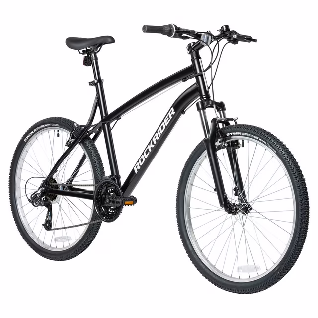 Decathlon Rockrider ST50, 21-Gang-Mountainbike aus Aluminium, 26-Zoll-Räder, Erwachsene ab 14 Jahren, Schwarz, Größe M