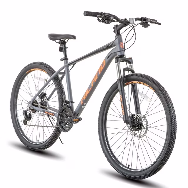 Hiland Aluminium-Mountainbike, 21 Gänge, Federgabel mit Lockout, 27,5-Zoll-Räder, Herren-Mountainbike, Grau