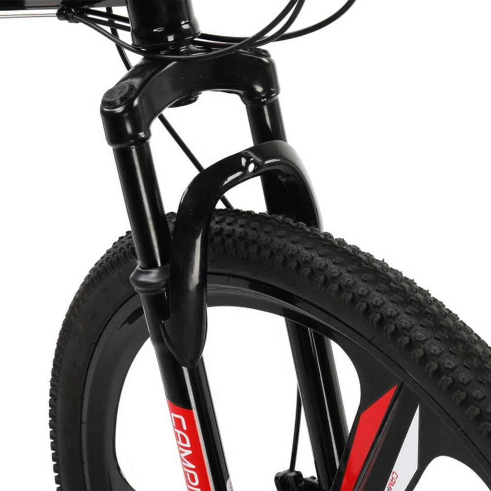 OverPatio 26-Zoll-Falt-Mountainbike für Damen und Herren, 21 Gänge, tragbar, variable Geschwindigkeit, für Jugendliche und Erwachsene, Schwarz - Image 4