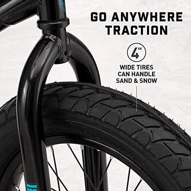 Mongoose Argus MX Kinder-Mountainbike mit Fatbike-Reifen, 16-Zoll-Räder, Singlespeed, 3-Zoll-Reifen, Schwarz - Image 4